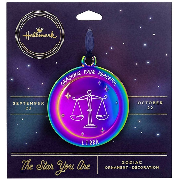 Hallmark Multicolor Libra Zodiac Ornament Decoration Rainbow Hues - Picture 4 of 9